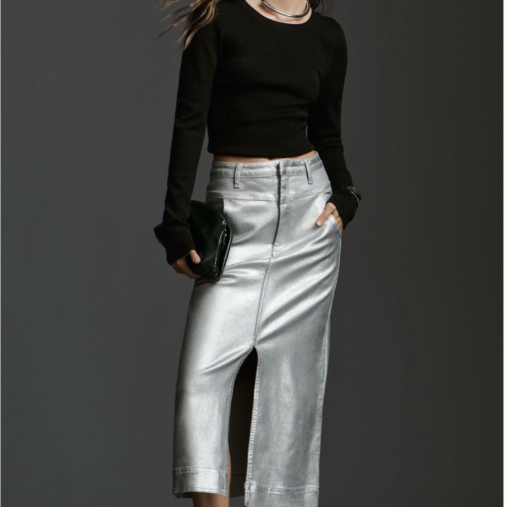 Pilcro Structured Column Midi Skirt 8